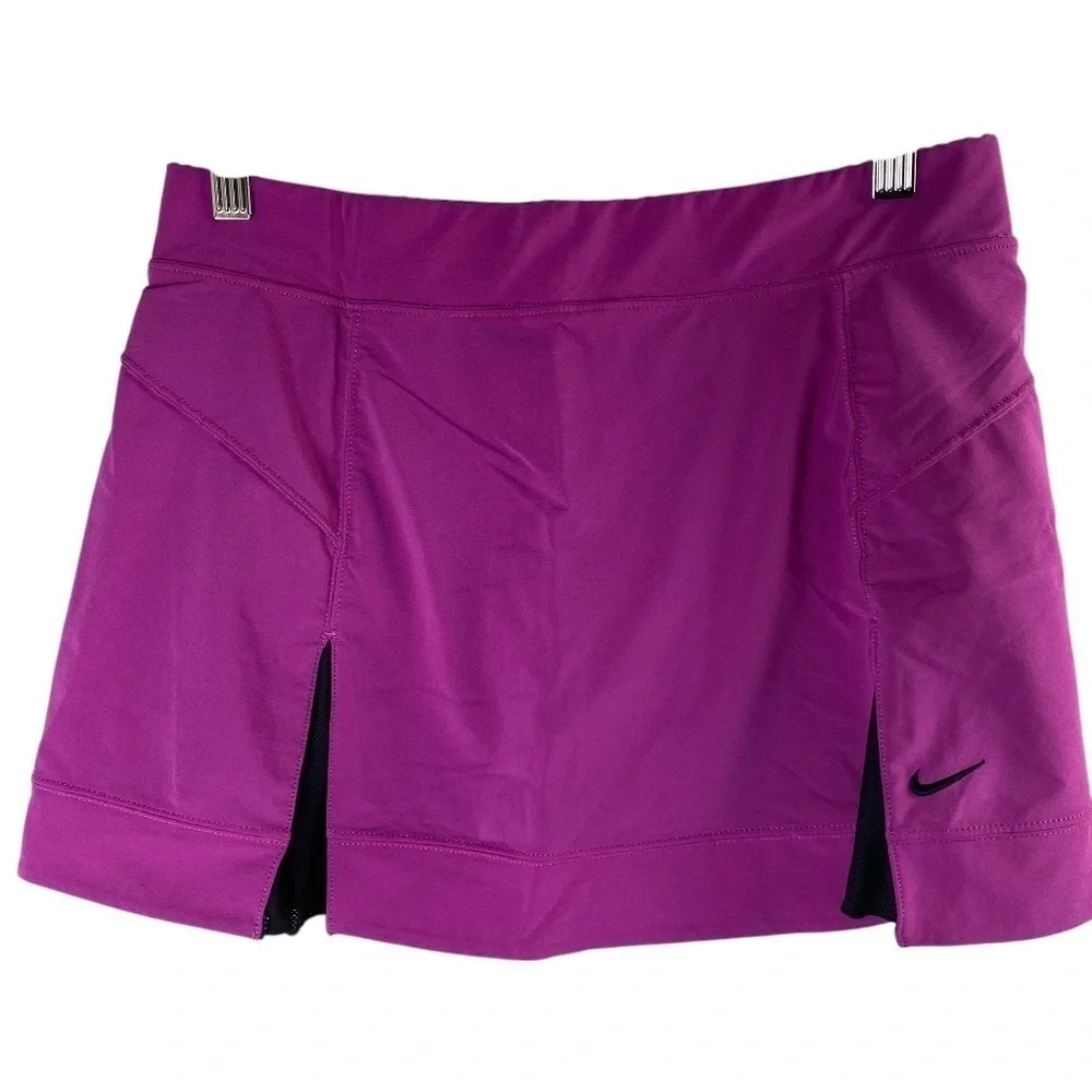 NIKE Tennis Fit Dry Skirt Built in Shorts Pink with Black Mesh Size XS